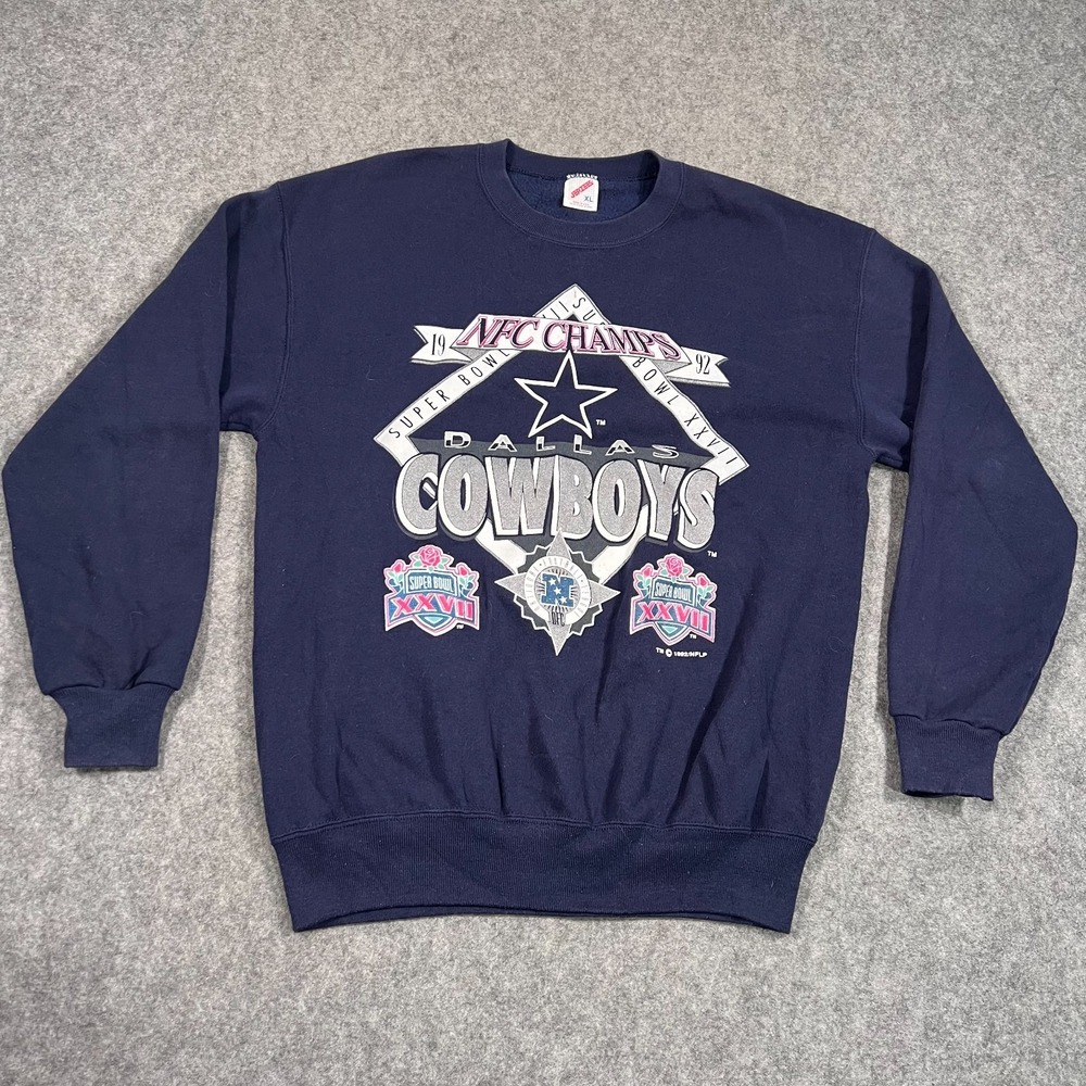 Vintage Jerzees 1992 Dallas Cowboys NFL‎ NFC Champs Sweatshirt Men's Size XL